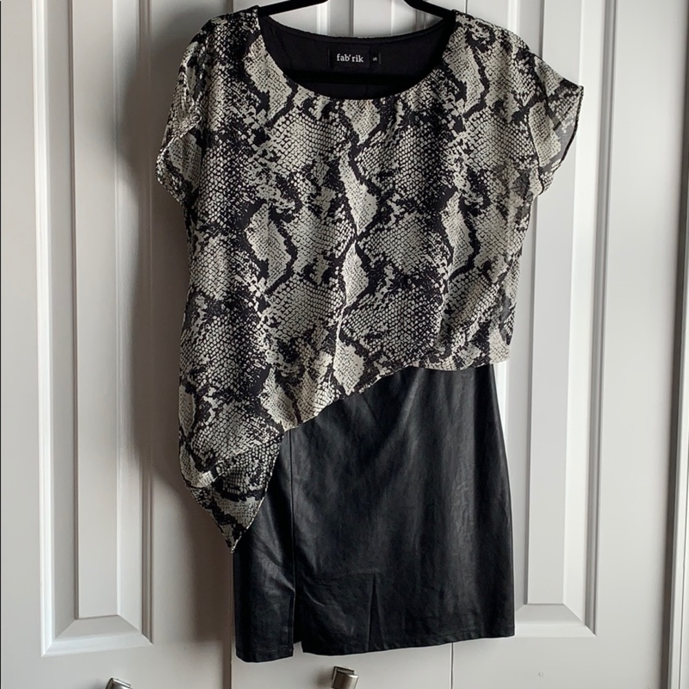 Fab’rik Snakeskin and Leather Dress